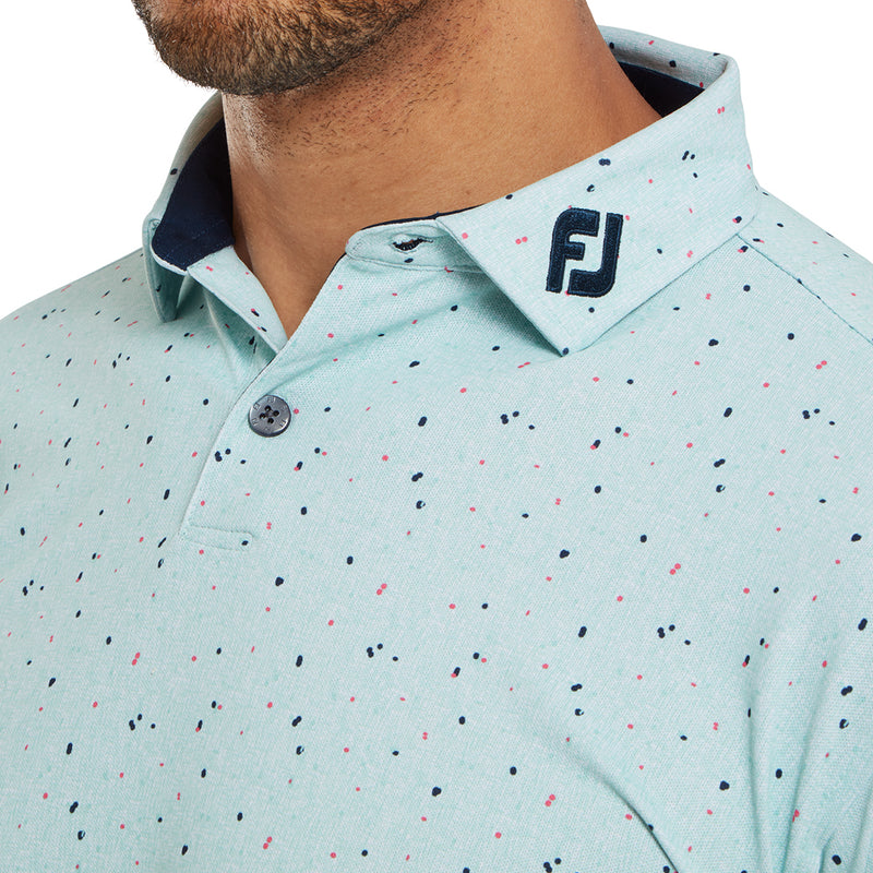 FootJoy Tweed Texture Pique Polo Shirt - Sea Glass