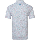FootJoy Watercolour Floral Print Pique Polo Shirts - White/Chambray/Nantucket Red