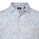 FootJoy Watercolour Floral Print Pique Polo Shirts - White/Chambray/Nantucket Red