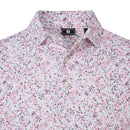 FootJoy Watercolour Floral Print Pique Polo Shirts - White/Pink Pop/Black