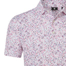 FootJoy Watercolour Floral Print Pique Polo Shirts - White/Pink Pop/Black