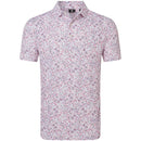 FootJoy Watercolour Floral Print Pique Polo Shirts - White/Pink Pop/Black