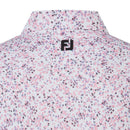 FootJoy Watercolour Floral Print Pique Polo Shirts - White/Pink Pop/Black