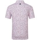 FootJoy Watercolour Floral Print Pique Polo Shirts - White/Pink Pop/Black