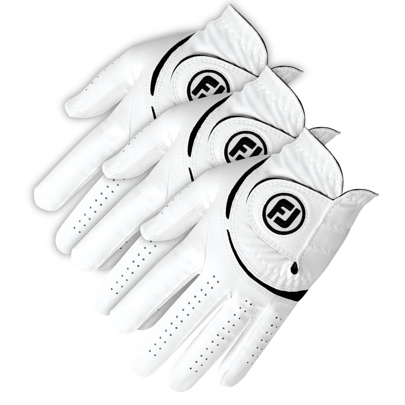 FootJoy WeatherSof Golf Glove (3 Pack) - White/Black
