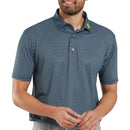 FootJoy Wiggle Print Lisle Polo Shirt - Navy/Grey/White