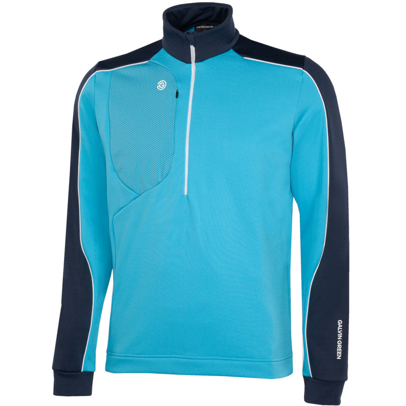 Galvin Green Dave 1/4 Zip Pullover - Aqua/Navy