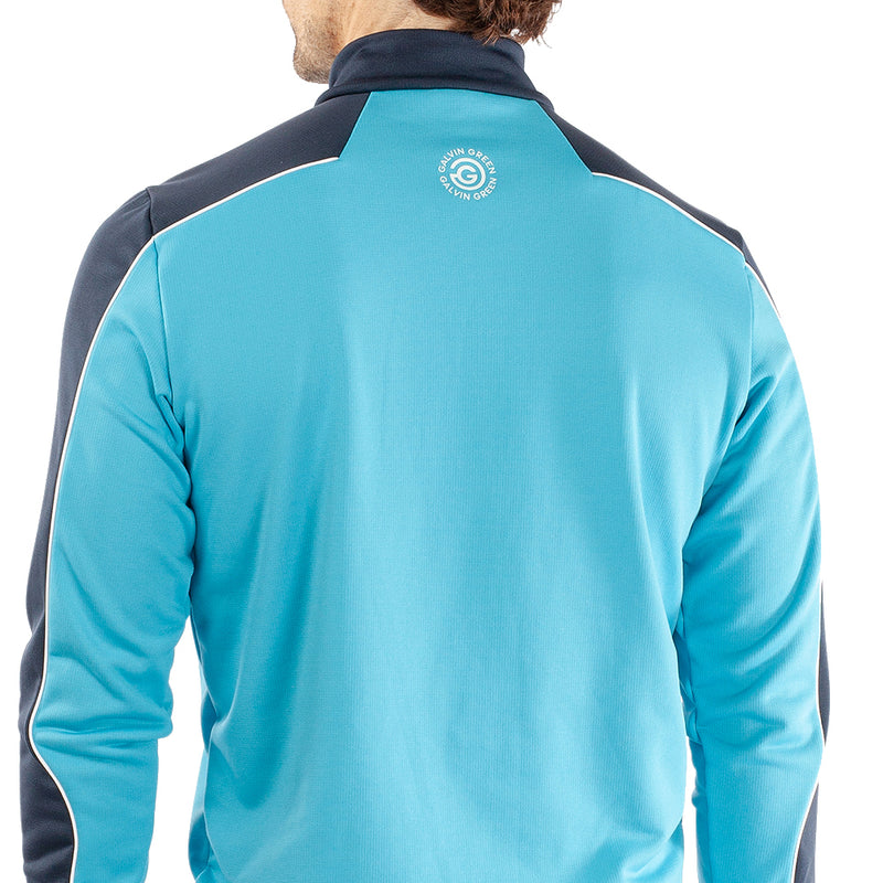 Galvin Green Dave 1/4 Zip Pullover - Aqua/Navy