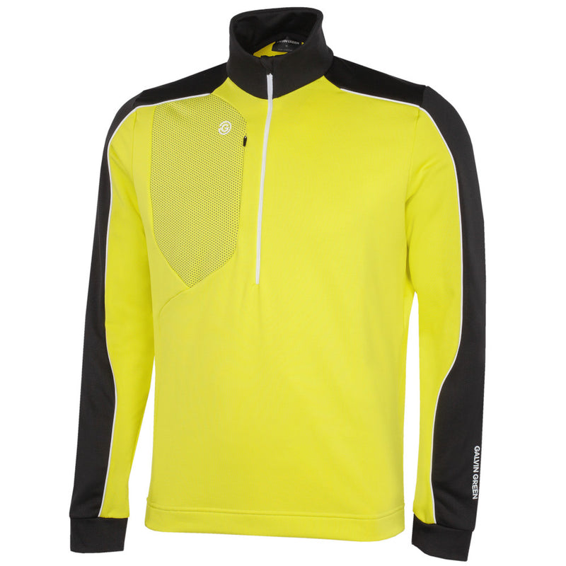 Galvin Green Dave 1/4 Zip Pullover - Sunny Lime/Black