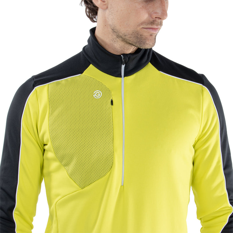 Galvin Green Dave 1/4 Zip Pullover - Sunny Lime/Black