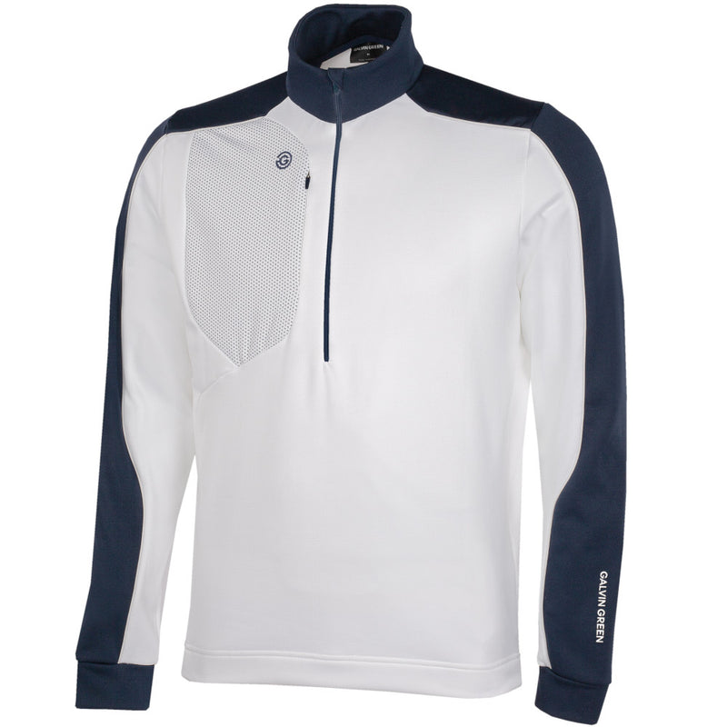 Galvin Green Dave 1/4 Zip Pullover - White/Navy