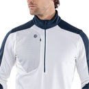 Galvin Green Dave 1/4 Zip Pullover - White/Navy