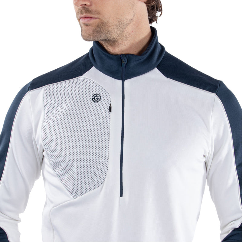 Galvin Green Dave 1/4 Zip Pullover - White/Navy