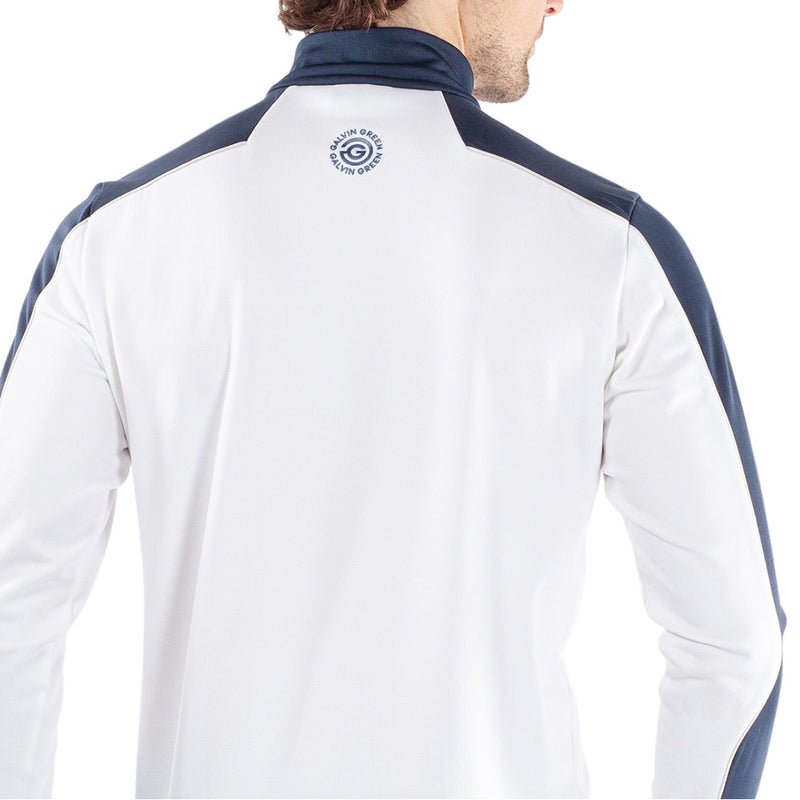 Galvin Green Dave 1/4 Zip Pullover - White/Navy