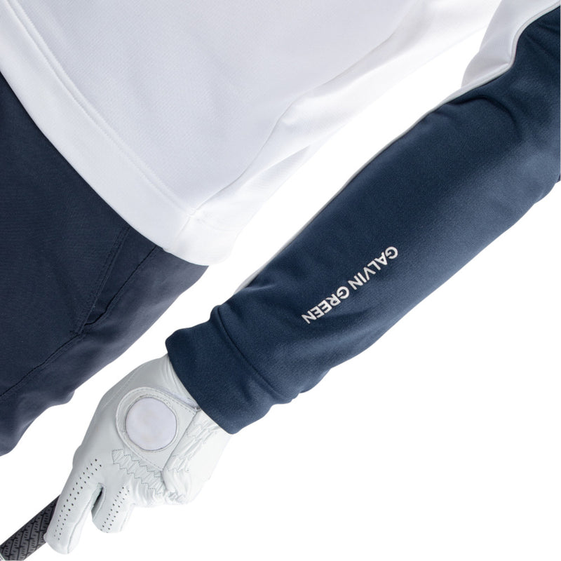 Galvin Green Dave 1/4 Zip Pullover - White/Navy