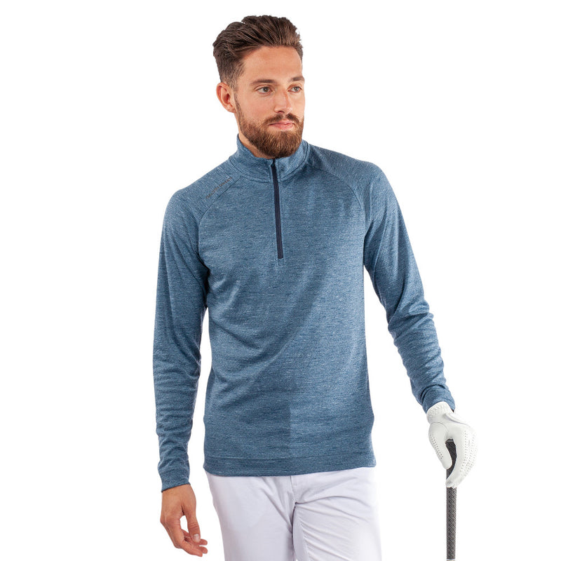 Galvin Green Dion 1/4 Zip Pullover - Blue Melange