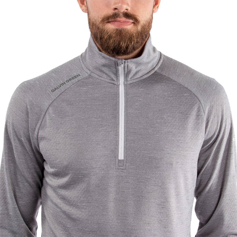 Galvin Green Dion 1/4 Zip Pullover - Grey Melange