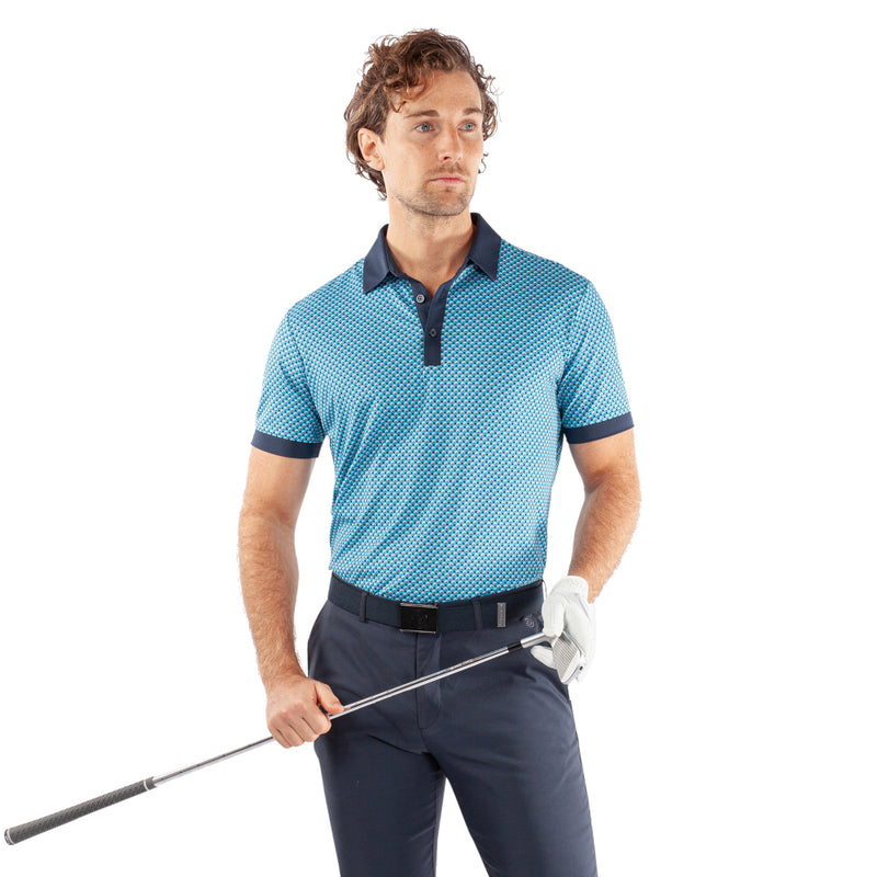 Galvin Green Mate Polo Shirt - Aqua/Navy