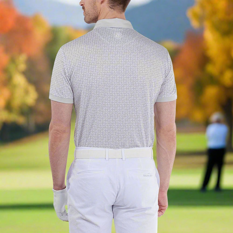 Galvin Green Melvin Polo Shirt - Cool Grey/White