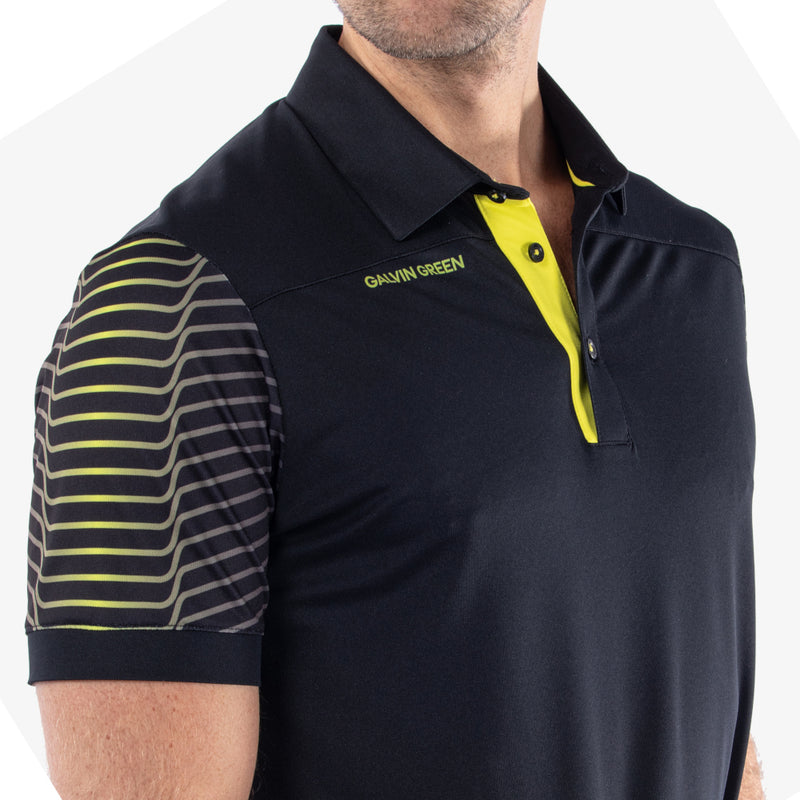 Galvin Green Milion Polo Shirt - Black/Sunny Lime
