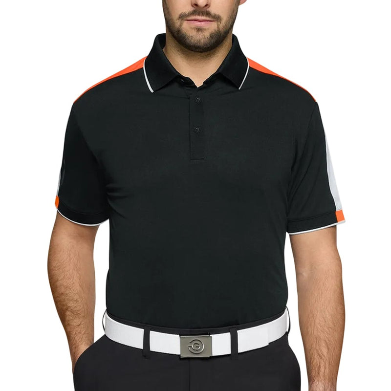 Galvin Green Mulligan Polo Shirt - Black/White/Orange