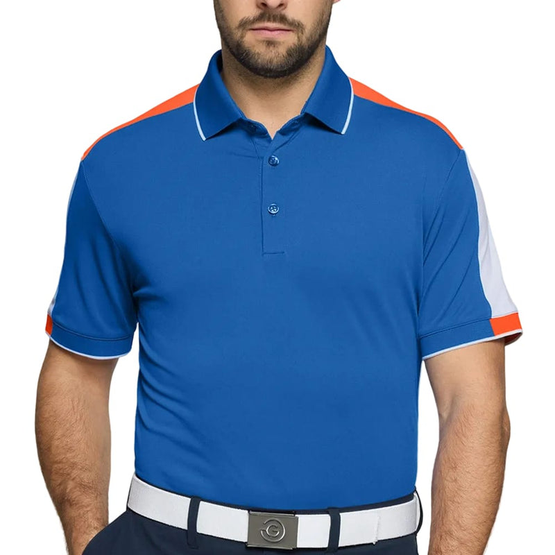 Galvin Green Mulligan Polo Shirt - Royal Blue/White/Orange