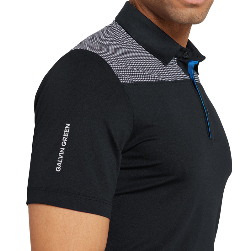 Galvin Green Miran Polo Shirt - Black/Royal Blue