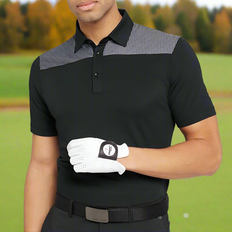 Galvin Green Miran Polo Shirt - Black/Royal Blue