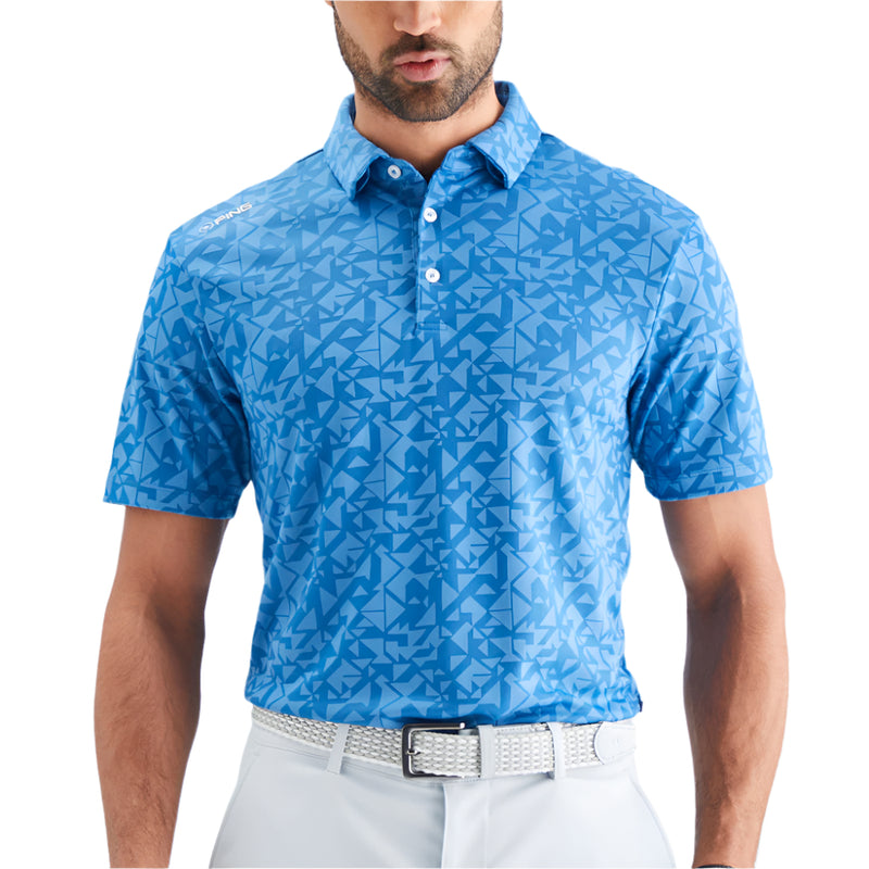 Ping Geo-Camo Polo Shirt - Tidal Blue