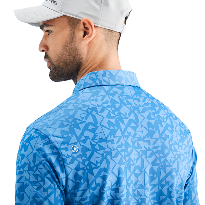 Ping Geo-Camo Polo Shirt - Tidal Blue