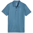 Puma Boys Mattr Scallop Polo Shirt - Dark Indigo/Mint Jelly