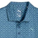 Puma Boys Mattr Scallop Polo Shirt - Dark Indigo/Mint Jelly