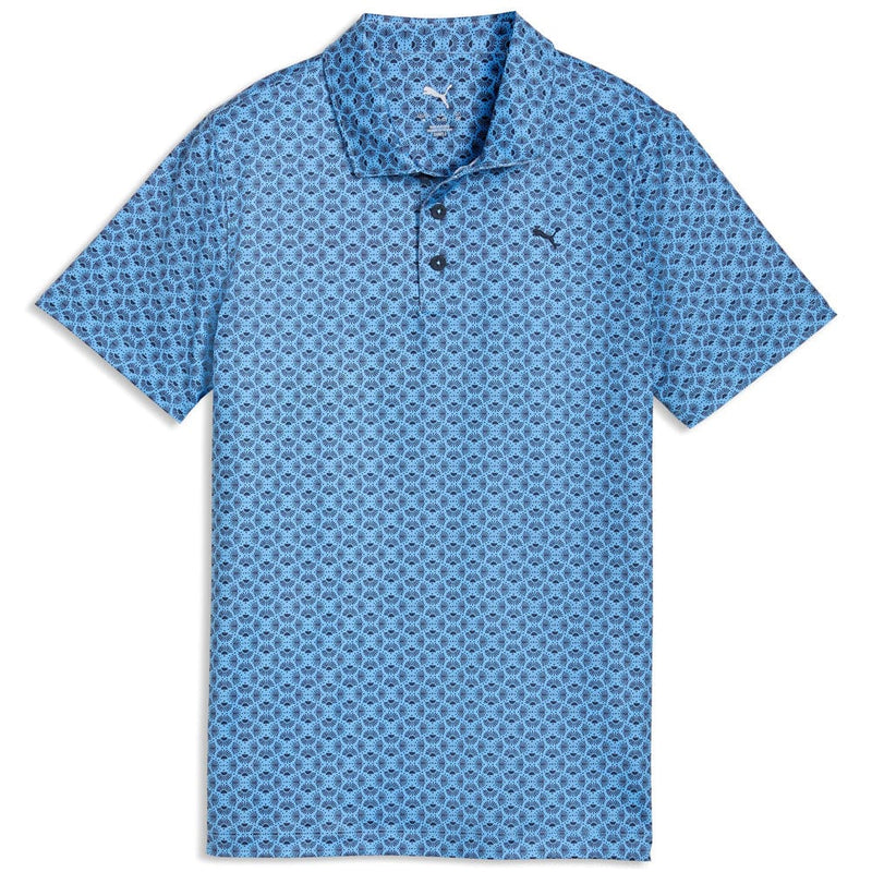 Puma Boys Mattr Scallop Polo Shirt - Team Light Blue/Deep Navy