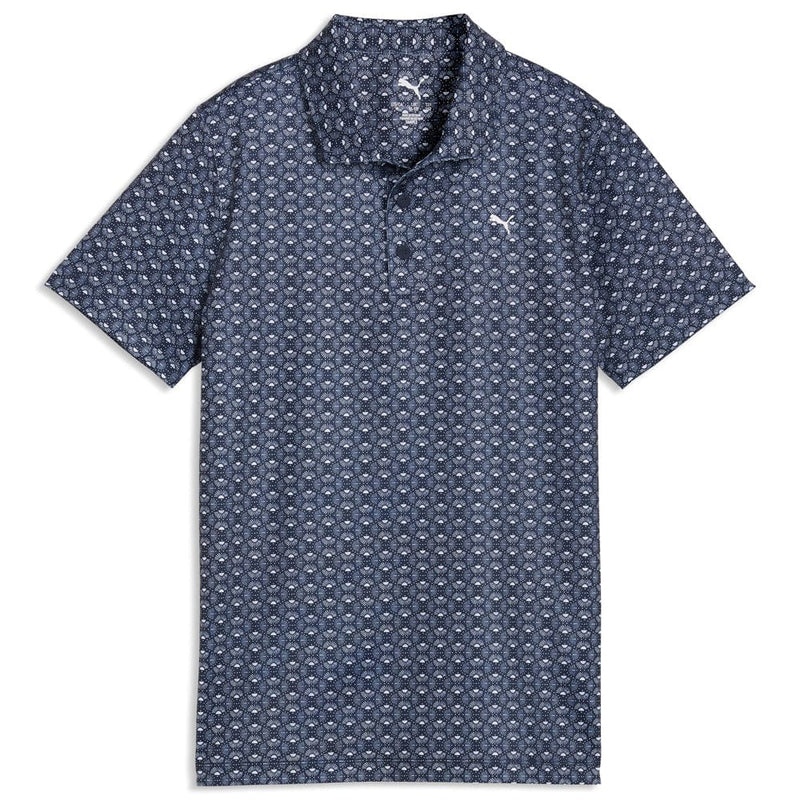 Puma Boys Mattr Scallop Polo Shirt - Deep Navy/White Glow