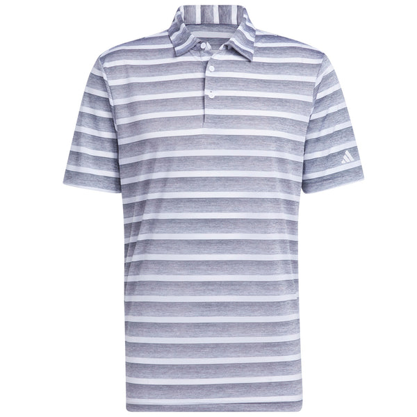 adidas Two-Colour Stripe Polo Shirt - Grey Three/White