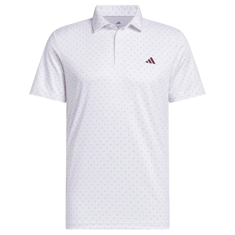 adidas Performance Two-Color Stripe Polo Shirt - White/Frozen Turbo