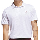 adidas Performance Two-Color Stripe Polo Shirt - White/Frozen Turbo