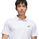 adidas Performance Two-Color Stripe Polo Shirt - White/Frozen Turbo