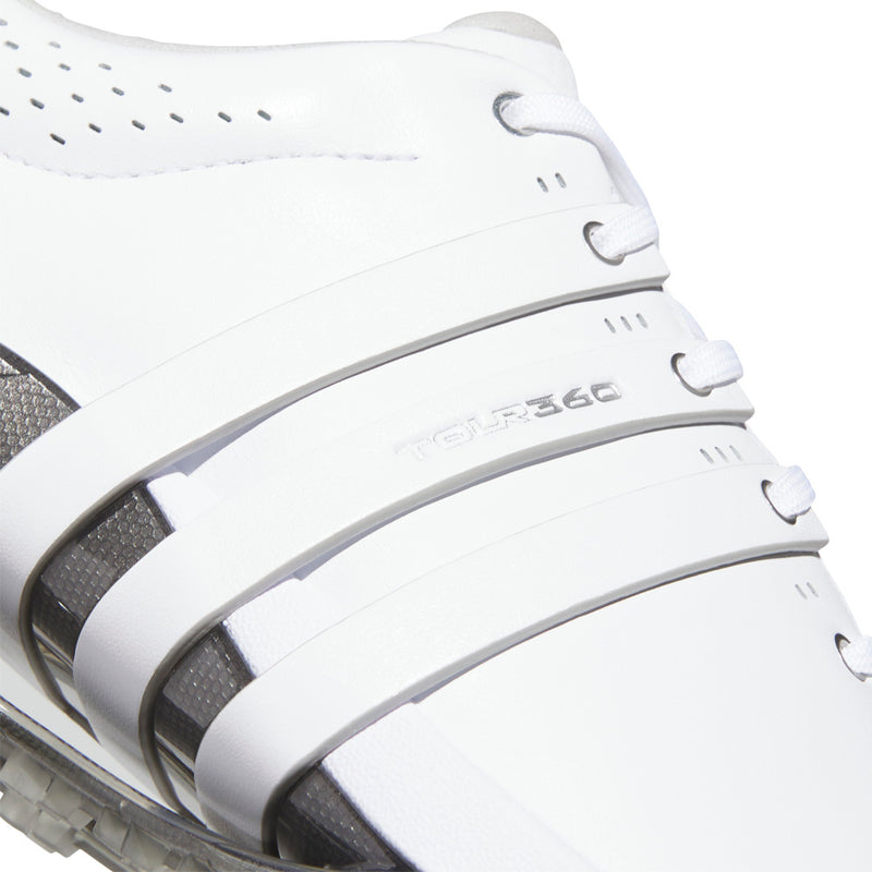 Adidas Tour360 Spikeless Waterproof Shoes - White/White/Silver Metallic