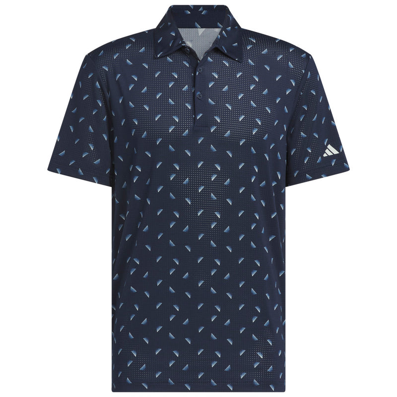 adidas Ultimate365 Printed Mesh Polo Shirt - Collegiate Navy/Wonder Silver