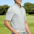 adidas Ultimate365 Stripe Polo Shirt - Silver Green/Wonder Silver
