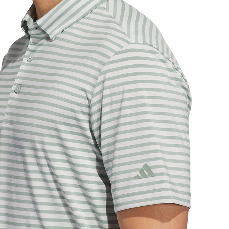 adidas Ultimate365 Stripe Polo Shirt - Silver Green/Wonder Silver