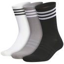 adidas 3 Pack Crew Socks - White/Grey Three/Black