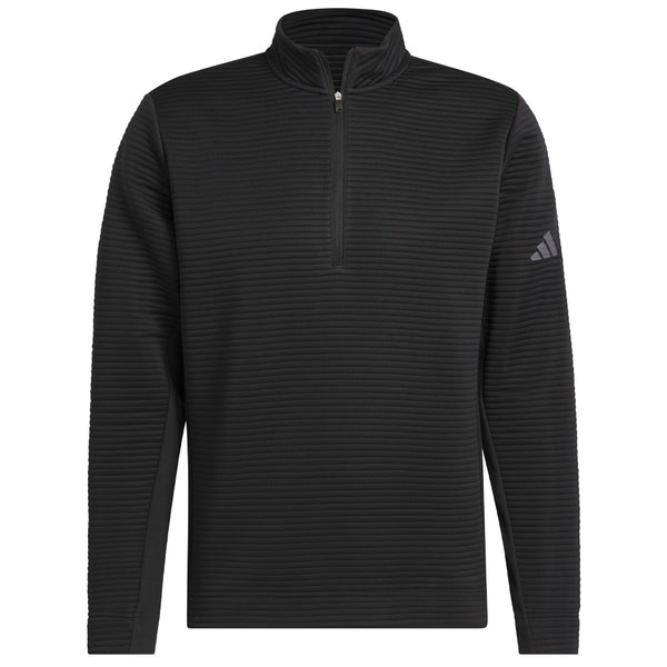 adidas Ultimate365 DWR Textured 1/4 Zip Arm Logo Sweatshirt - Black