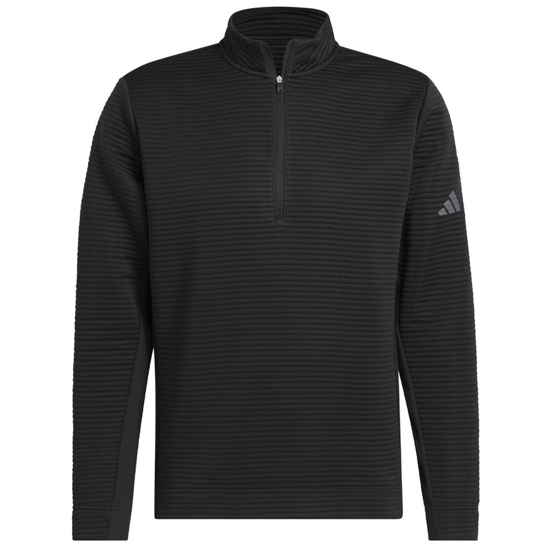 adidas Ultimate365 DWR Textured 1/4 Zip Arm Logo Sweatshirt - Black