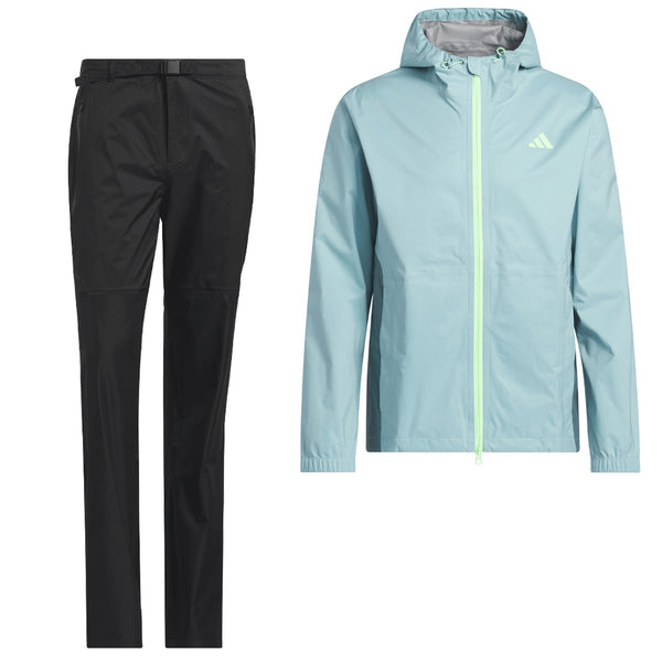 adidas RAIN.RDY Ultimate365 Tour Climaproof+ Waterproof Rain Suit - Mint Ton/Black