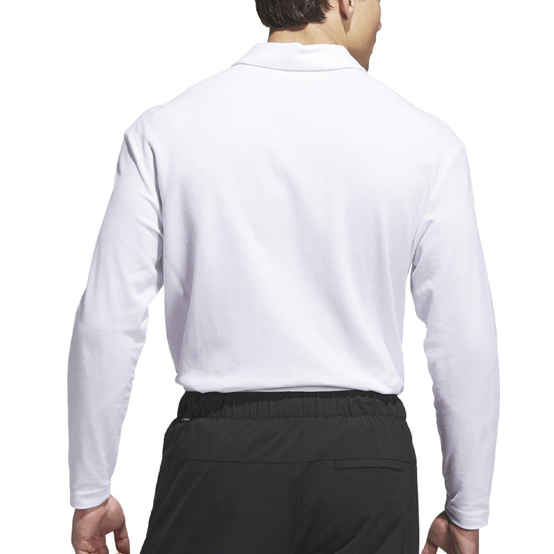 adidas Beyond Long Sleeve Loose Fit Polo Shirt - White