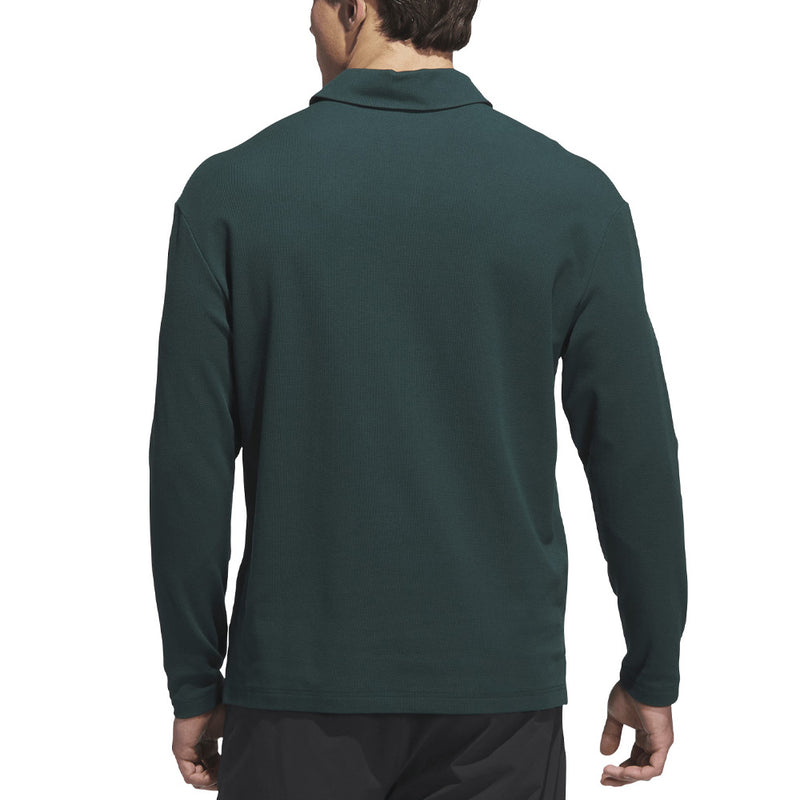 adidas Beyond Long Sleeve Loose Fit Polo Shirt - Aurora Ivy
