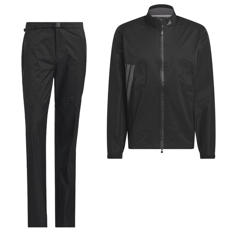 adidas Ultimate365 Tour Climaproof+ Waterproof Full-Zip Rain Suit - Black
