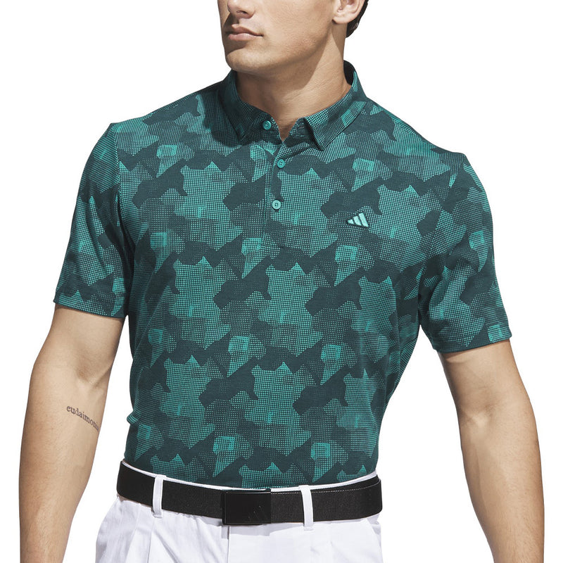 adidas Go-To Printed Polo Shirt - Pure Teal/Aurora Ivy